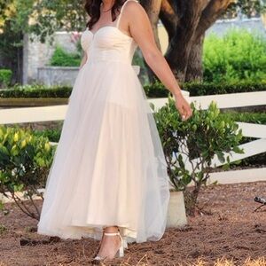 Selfie Leslie White Sleeveless High Low Sundress for Brides